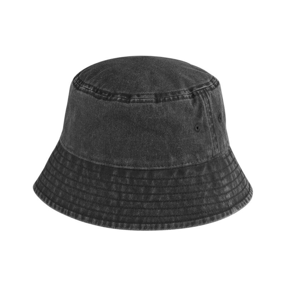 Beechfield Unisex Adult Vintage Bucket Hat / Vintage Black